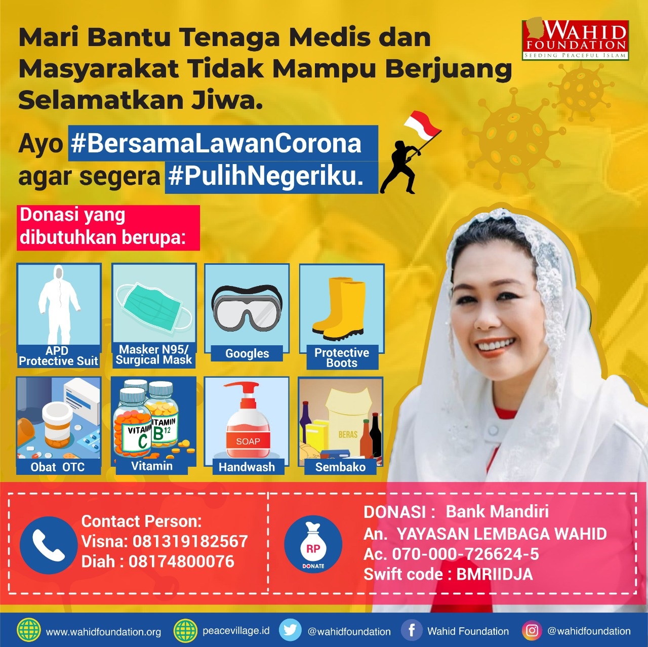 Wujudkan Misi Kemanusiaan Gus Dur, Wahid Foundation Galang Dana untuk Lawan Covid-19