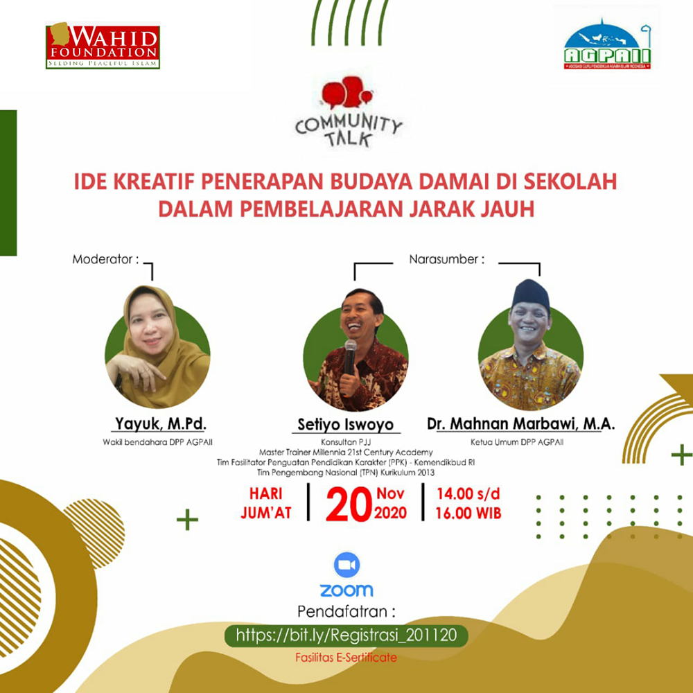 C-Talk Wahid Foundation, Siswoyo Bagikan 7 Tips Agar Siswa Tidak Jenuh Jalani PJJ